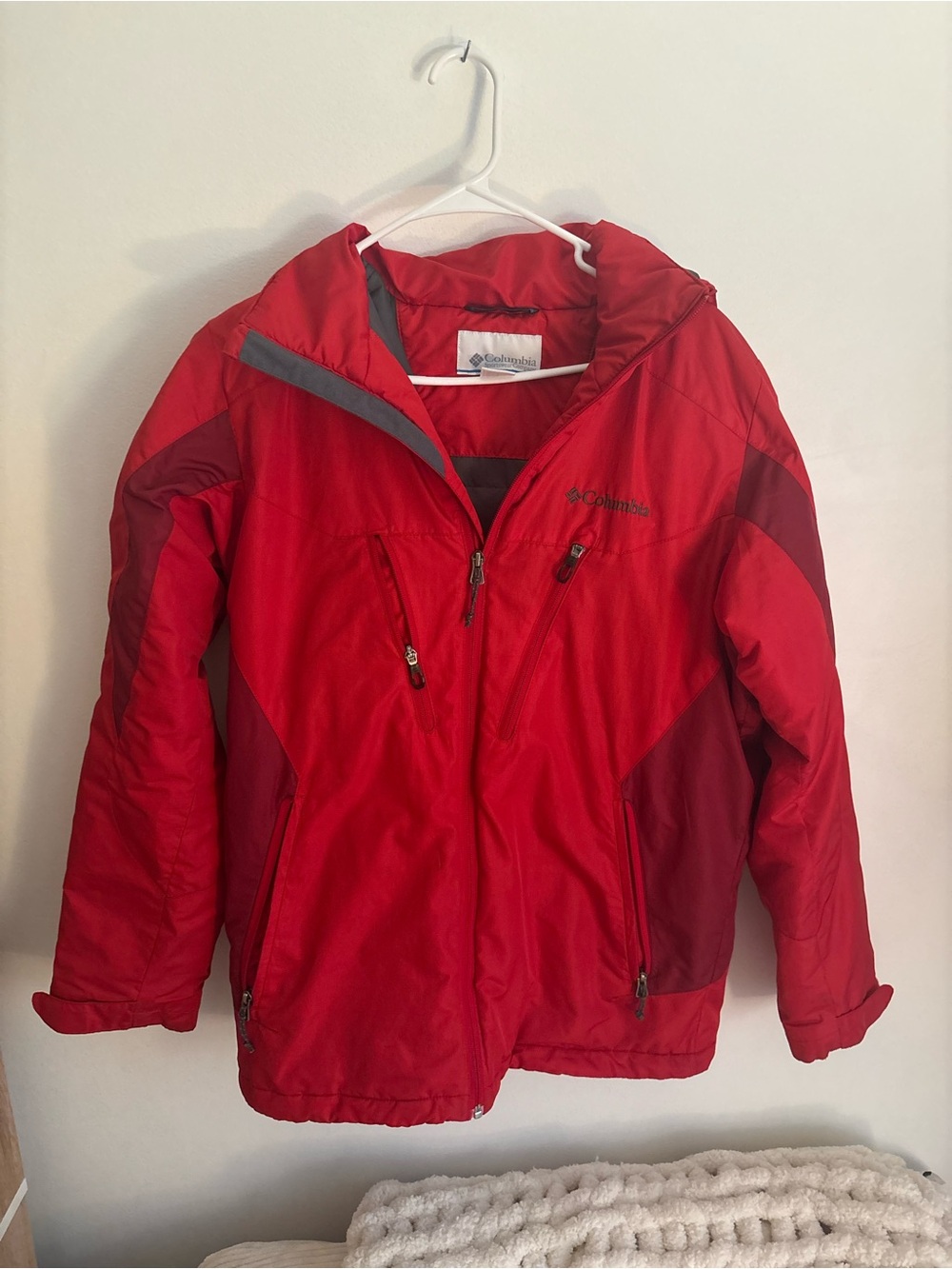 Columbia Kids Red Hooded Insulated Puffer Jacket
